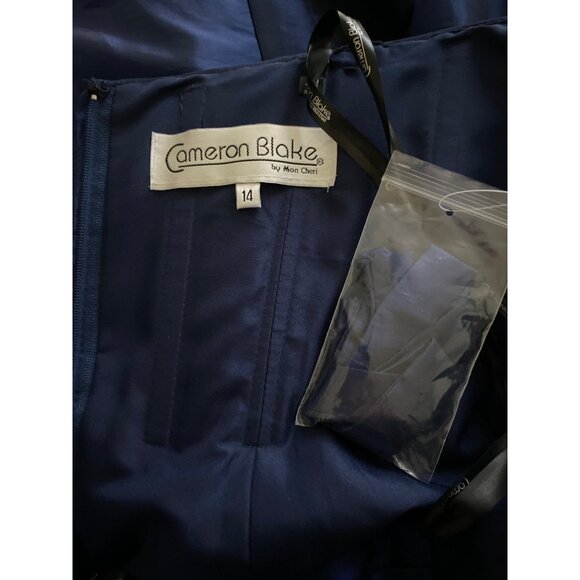 Cameron Blake by Mon Cheri NWT Taffeta Jacket Dress, Sapphire Blue Women's 14 - Picture 16 of 16